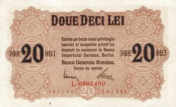 Bancnotă de 20 de lei emisă de BGR