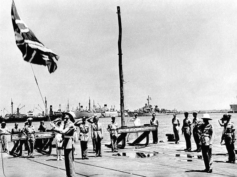 Britanicii părăsind Haifa în 1948