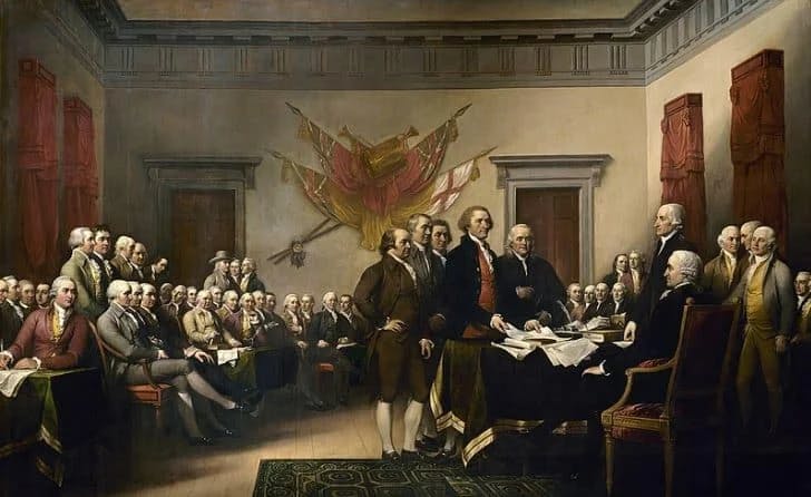 Semnarea Declarației de Independență(pictată de John Turnbull)