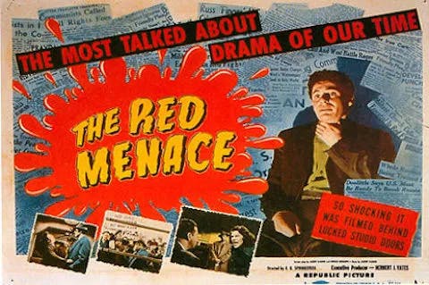 Afiș pentru promovarea filmului anti-comunist "Amenințarea Roșie"
