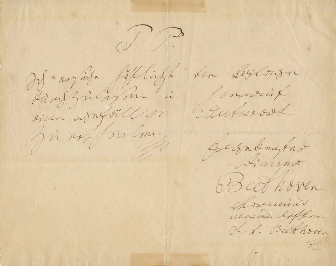 Fragment din manuscrisul lui Ludwig van Beethoven